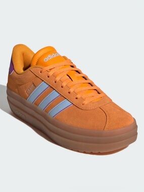 Adidas VL Court Bold Platform Sneakers Orange Periwinkle Magenta Women’s Size 9
